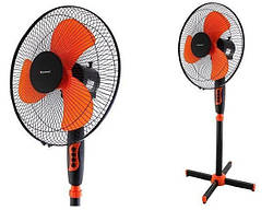 Підлоговий ЧОРНИЙ вентилятор Domotec FS-1619. Вентилятори побутові