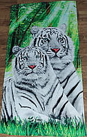 Полотенце махровое 100% Cotton "Белый тигр . Beach towel, White Tiger .