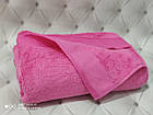 Пляжний махровий рушник на шезлонг 75 на 200 см Туреччина рожевий, фото 3