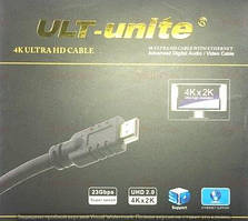 05-07-203. Шнур HDMI (штекер - штекер), version 2.0, ULT, gold pin, в коробці, чорний, 1м