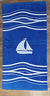 Рушник махровий 100% Cotton Парусник . Beach towel White sail, lonely .