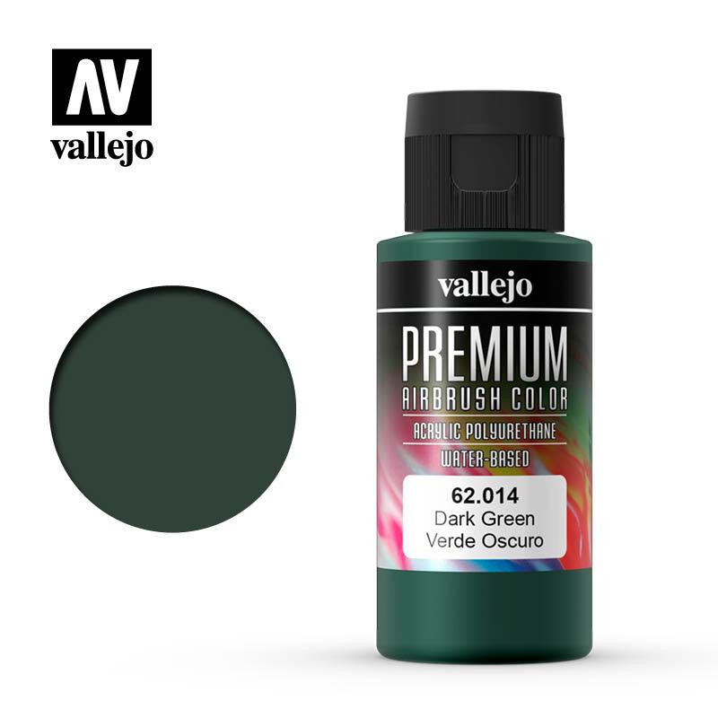 Темно-зелений. Акрилова водорозчинна фарба 60 мл. VALLEJO PREMIUM COLLOR 62014