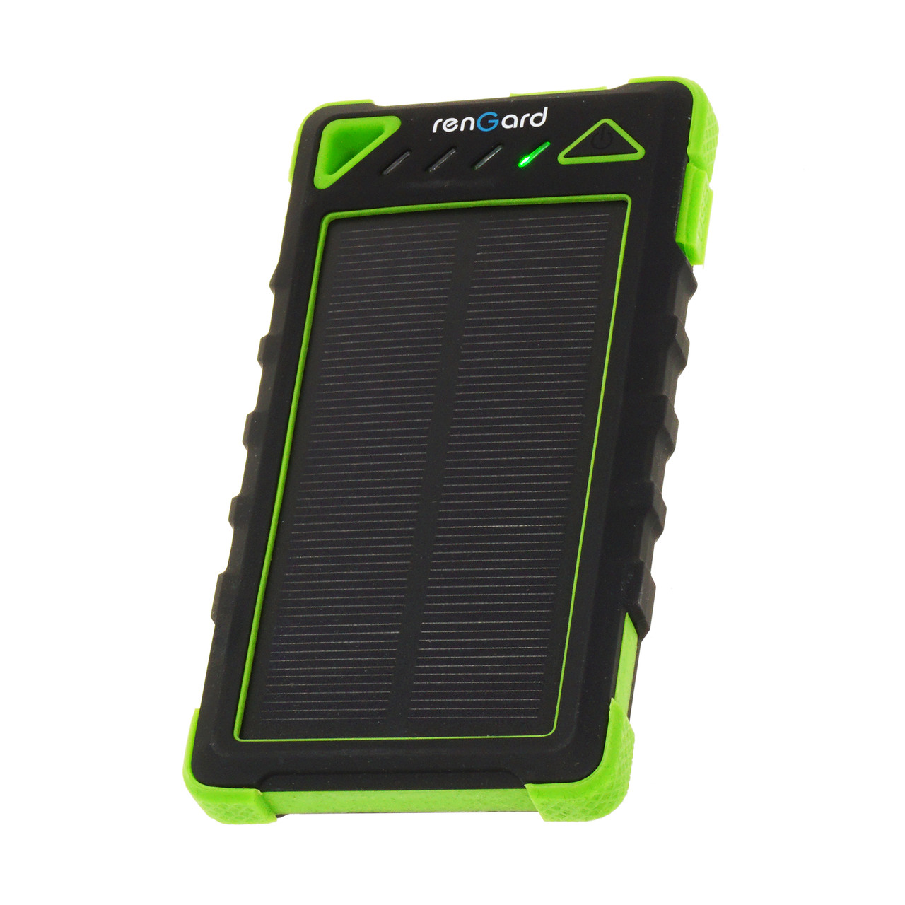 Сонячний power bank зовнішній акумулятор Rengard з сонячною батареєю 8000 мА і ліхтариком USB, зелений