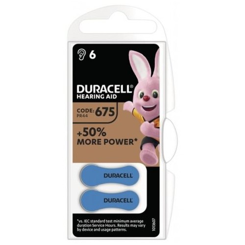 Батарейки для слухових апаратів Duracell Hearing Aid 675 6 шт