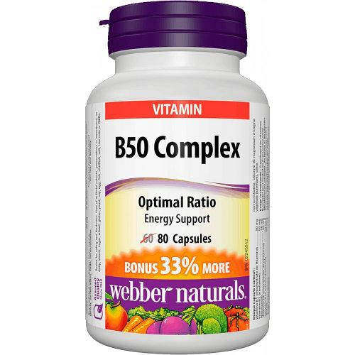 Комплекс витамина B Webber Naturals B-50 Complex 80 таблеток (ID ...