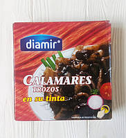 Консервы кальмары в собственных чернилах Diamir Calamares trozzo En Tinta 266г/168г (Испания)