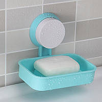 Мыльница на присоске Soap Box Multifunctional (Blue) | Держатель для мыла настенный