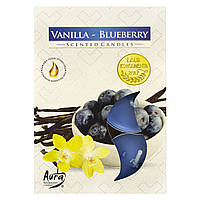 Свеча таблетка ароматическая Vanilla - Blueberry, Bispol. В наборе 6 штук. Польша.(48)