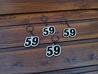 Брелок из фанеры в форме цифр с гравировкой Брелок из фанеры Брелок деревянный Брелок с номером для отеля