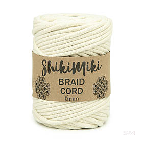 Трикотажний бавовняний шнур Shikimiki Braid Cord 6 мм, колір Молочний