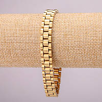 Мужской браслет на руку из стали цвет металла золото размер 21 см Mir-39845
