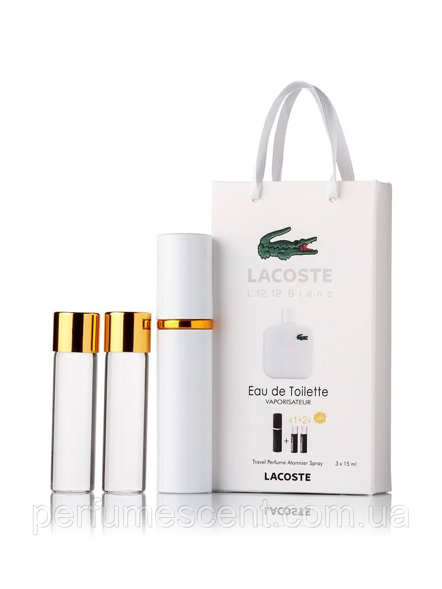 Набір парфумів Lacoste L. 12.12 BLAN men 45ml з феромонами, фото 1