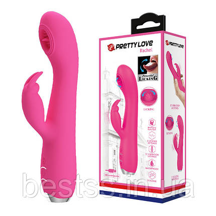Вібратор Pretty Love Rachel licking Vibrator Magenta, фото 1