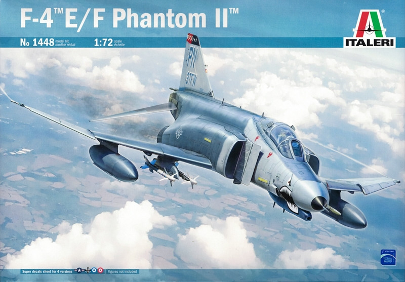 F-4E / F Phantom II. Збірна модель американського багатоцільового винищувача в масштабі 1/72. ITALERI 1448