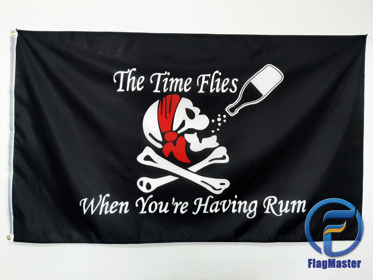 Піратський прапор The time flies when you're having rum 90х150см, фото 1