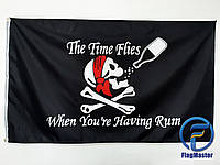 Пиратский флаг The time flies when you're having rum 90х150см