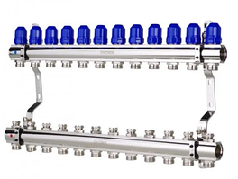 Колектор для опалення латунний на 12 контурів