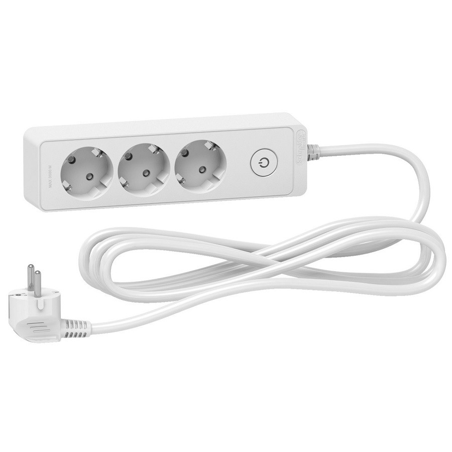 Подовжувач на 3 розетки білий 5 м Schneider ST9435W