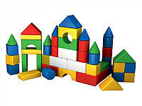 Дитячий пластиковий набір будівельних елементів Веселка 3 ТехноК 2612 у пакеті 42 деталі кубики конструктор розвиваючий для дітей
