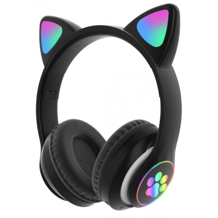 Бездротові навушники з котячими вушками та RGB-підсвіткою Cat VZV-23M Чорні