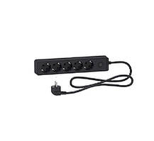 Подовжувач на 5 розеток чорний 1.5 м Schneider ST9451B