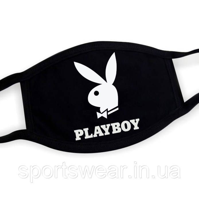 Трикотажна Багаторазова маска з бавовни Supreme Playboy Плейбой жіноча, чоловіча, підліткова котон