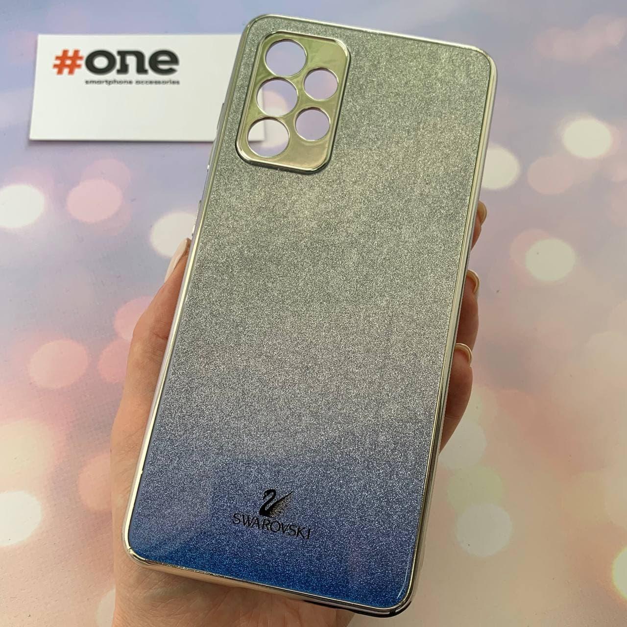 Чохол для Samsung Galaxy A52 SWAROVSKI скляний з блискітками чохол на телефон самсунг а52 синій