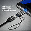 Перехідник-адаптер Ugreen USB Type-C to Micro USB Gray + додатковий шнурок (US282), фото 4