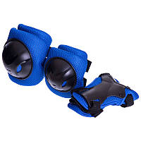 Комплект защиты для роликов (наколенники налокотники перчатки) HYPRO HP-SP-B101A, Синий M (8-12 лет)