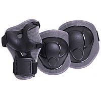 Защита детская для роликов (наколенники налокотники перчатки) HYPRO серая HP-SP-B108, М (8-12 лет)