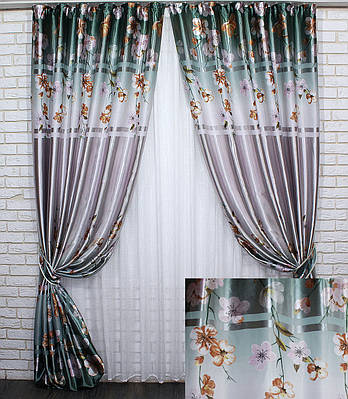 Фотоштори (2шт. 1х2.7м.) з квітковим принтом. Код 726ш 31-216