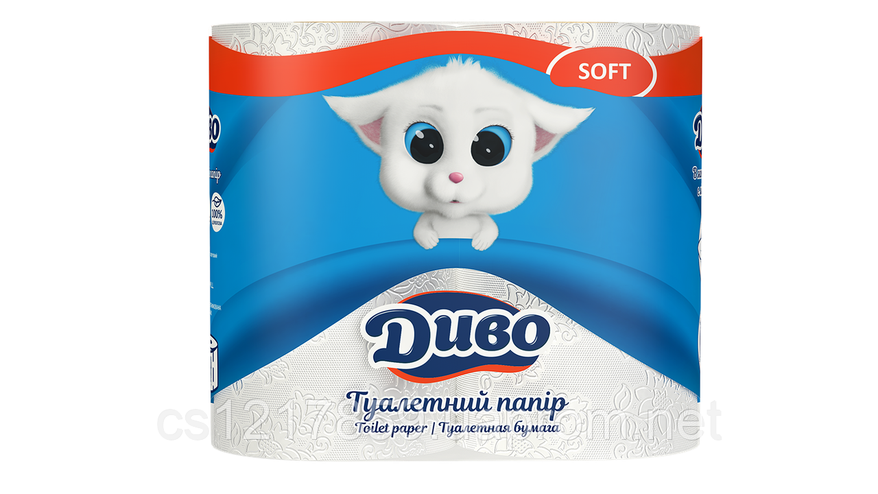 Туалетний папір Диво Soft 2шар., 4рул. білий