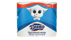 Туалетний папір Диво Soft 2шар., 4рул. білий