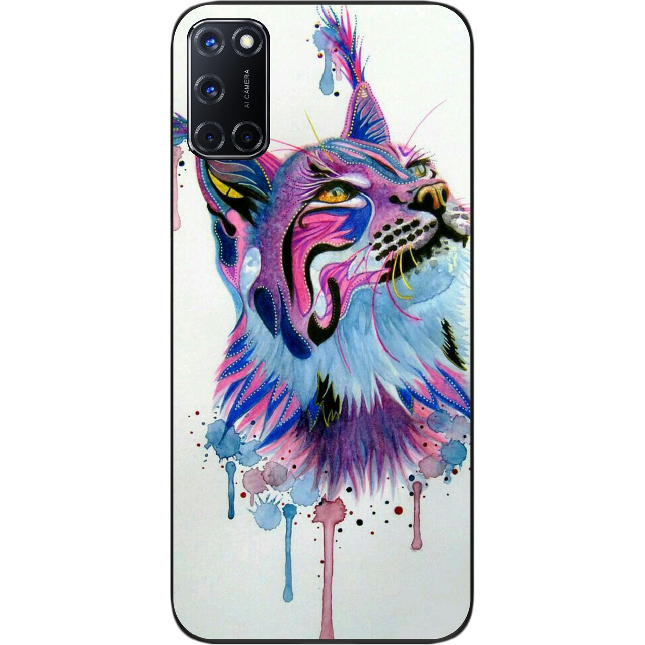 Силіконовий чохол для OPPO A72 з картинкою Рись акварель, фото 1