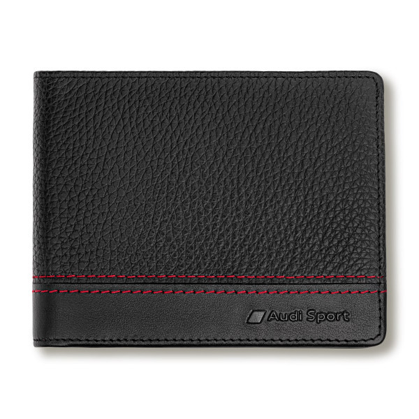 Чоловік шкіряний гаманець Audi Sport Wallet Leather, Mens, black / red, артикул 3151901200, фото 1