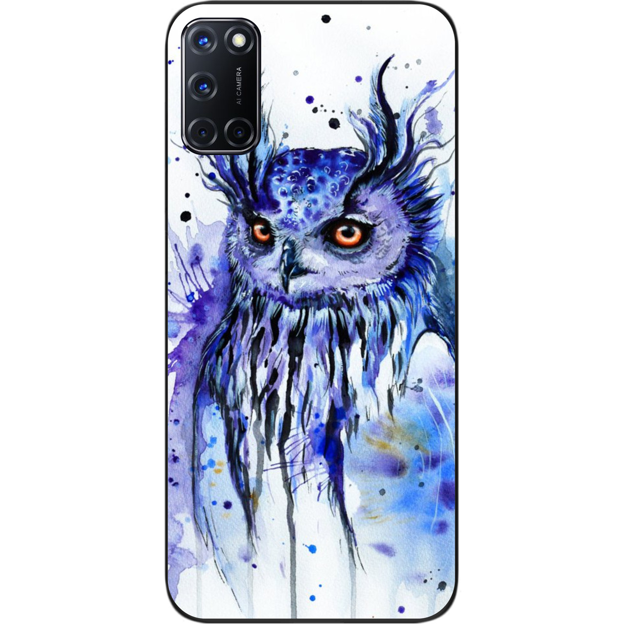 Силіконовий чохол для OPPO A72 з картинкою Сова акварель, фото 1