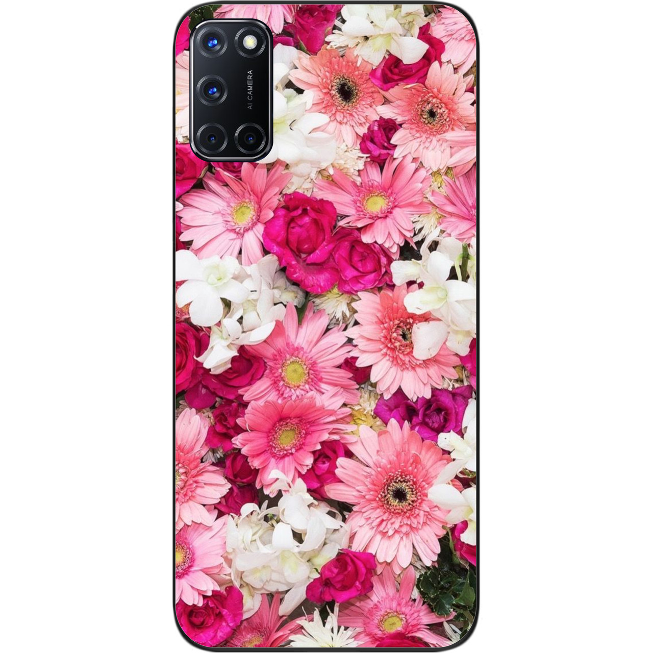 Силиконовый чехол бампер для OPPO A52 с картинкой Нежные цветы