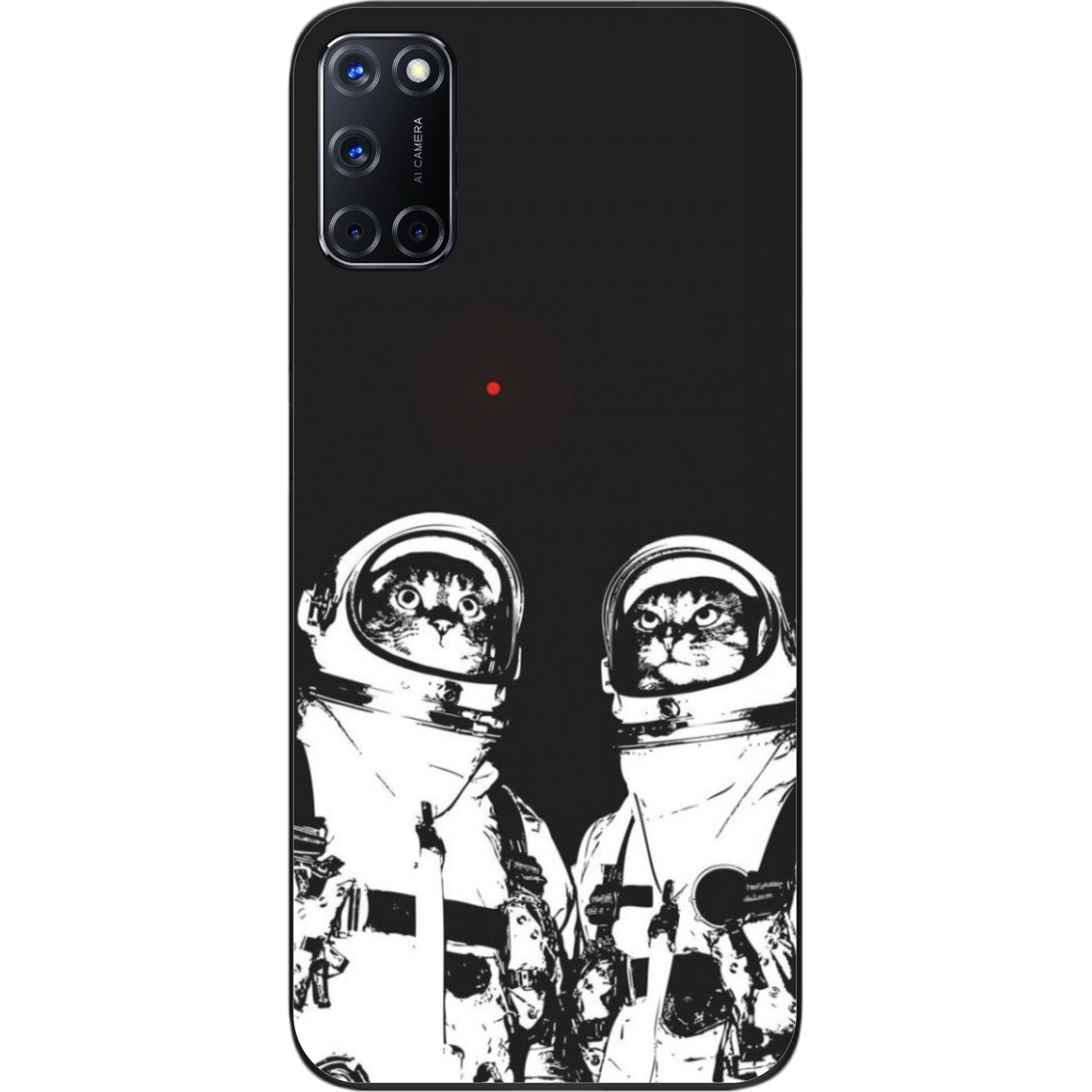 Силіконовий чохол бампер для OPPO A72 з картинкою Космонавти коти, фото 1