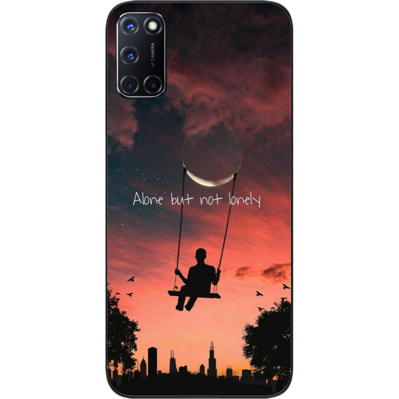 Чехол силиконовый для OPPO A52 с картинкой Надпись