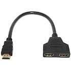 Комутатор сплітер розгалужувач HDMI (m) на 2 HDMI (f)