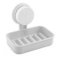 Мыльница на присоске Soap Box Multifunctional (White) | Держатель для мыла настенный (do173-LVR)