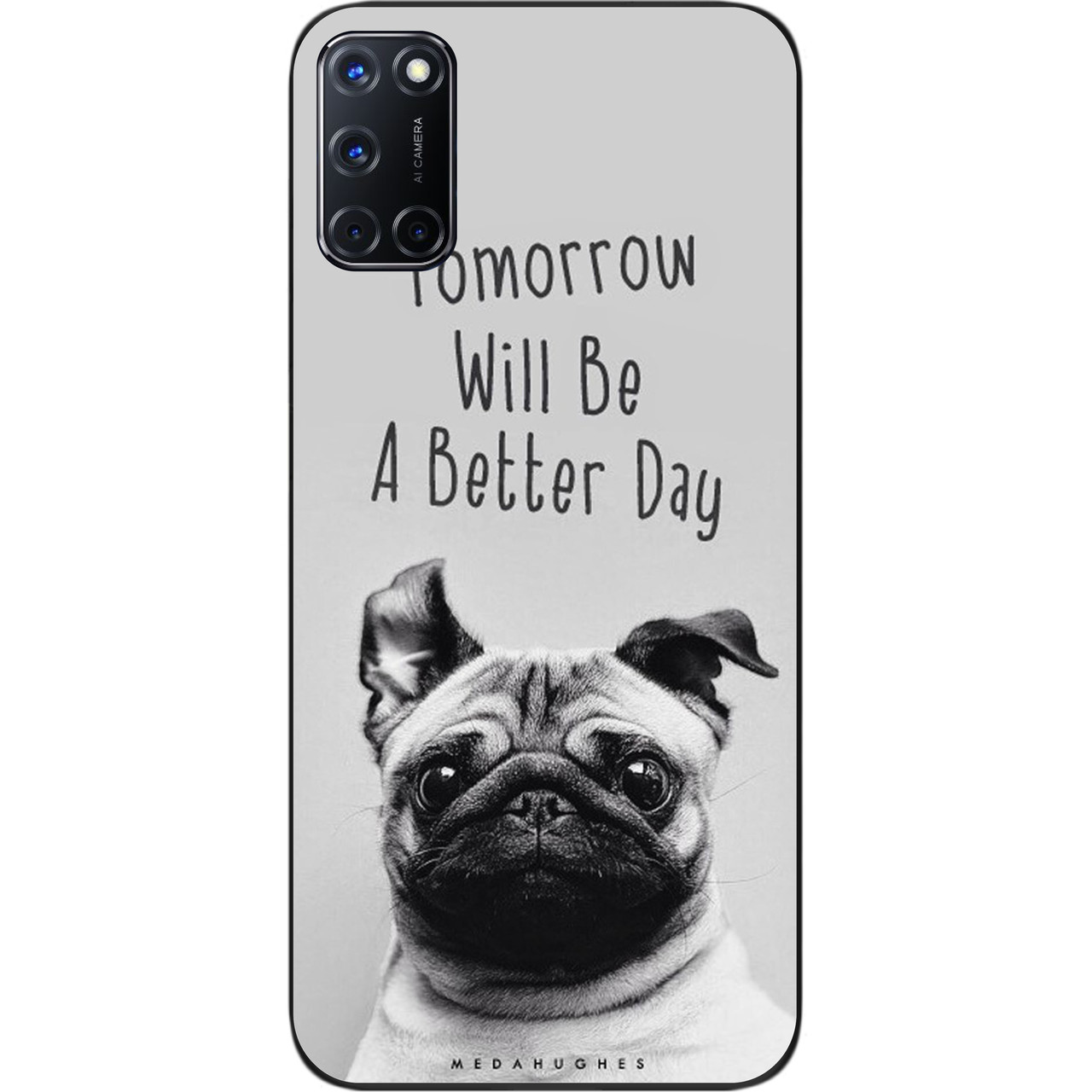 Бампер силіконовий чохол для OPPO A72 з картинкою Мопс, фото 1