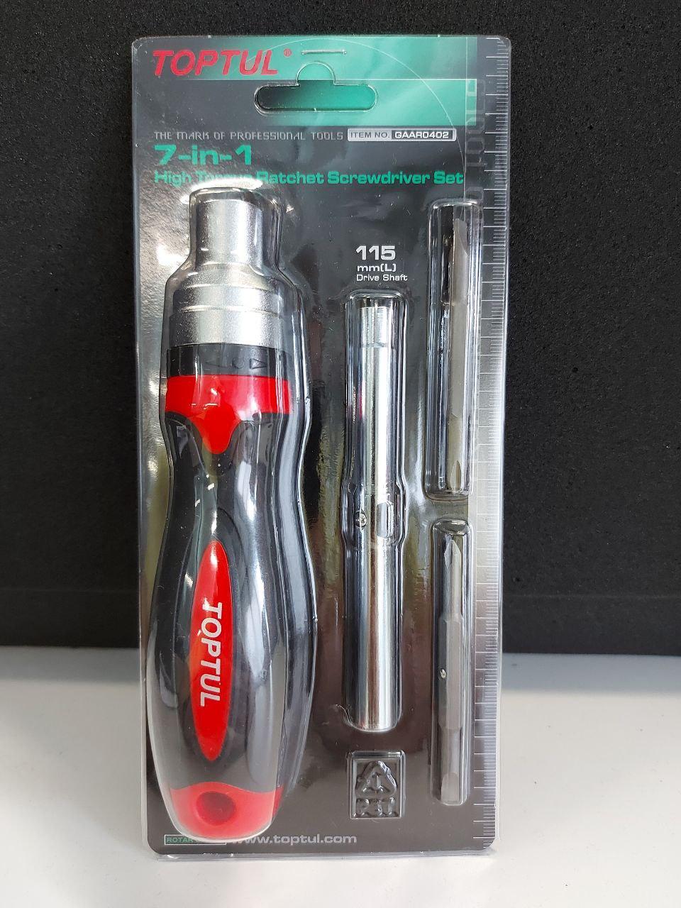 Трещоточная викрутка і насадки 7-в-1 TOPTUL GAAR0402