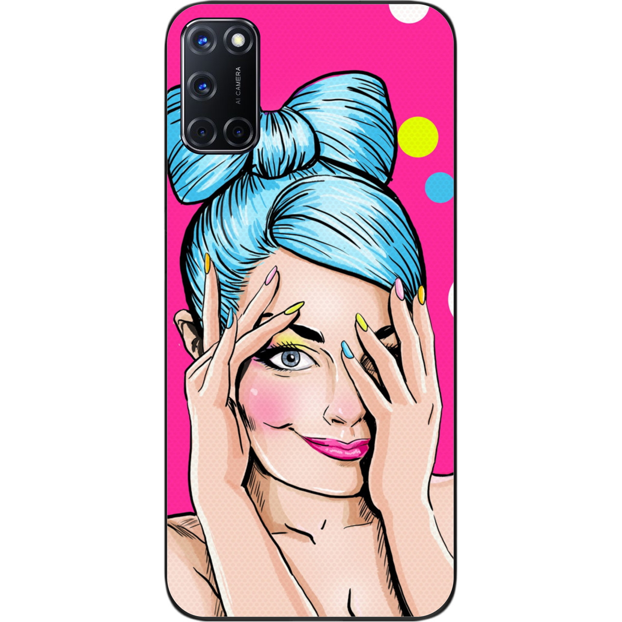 Силіконовий чохол для OPPO A52 з картинкою Дівчина Поп арт, фото 1
