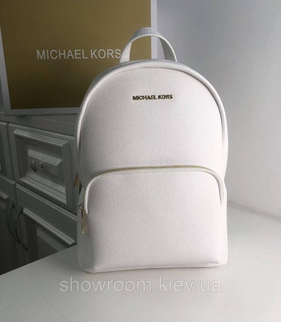 Жіночий шкіряний рюкзак Michael Kors 2021 white rose Lux