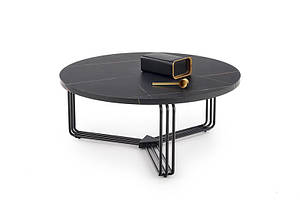 Журнальний стіл ANTICA 80 мармур/чорний 80х80 (Halmar)