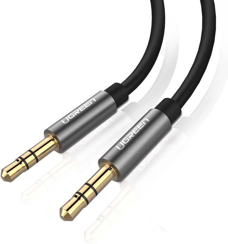Кабель аудіо Ugreen 3.5 mm AUX круглий 1M Black (AV119)