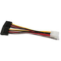Розгалужувач живлення Molex/SATA Molex->SATA (15 pin Power)/Molex 0.15 m Gembird CC-SATA-PSY (CC-SATA-PSY) різнокольоровий ()