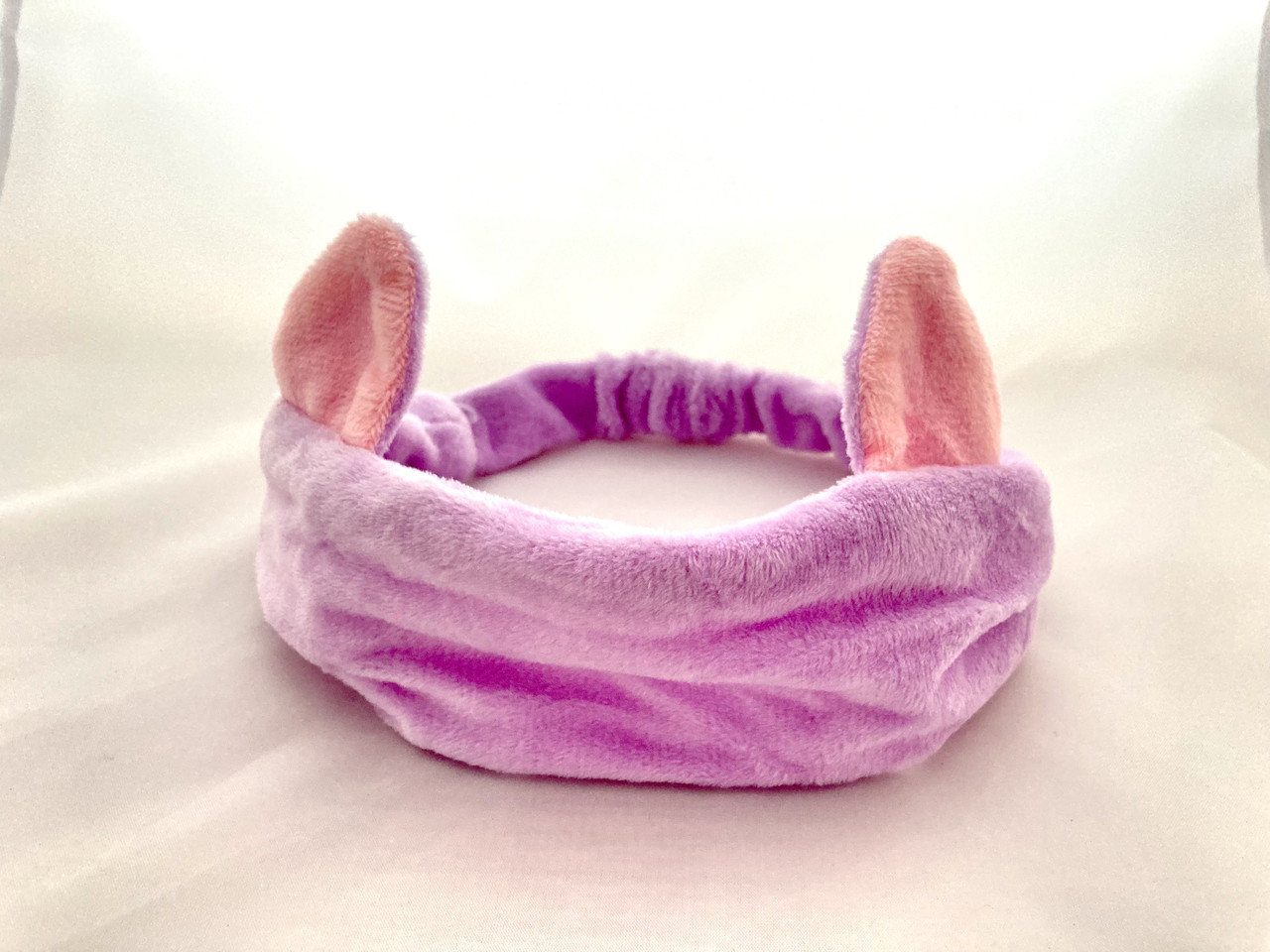 Плюшева пов'язка на голову з вушками бузкова, фото 1