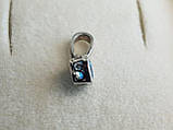 Срібний кулон сердечко з натуральним топазом swiss blue (свиз блю), фото 3